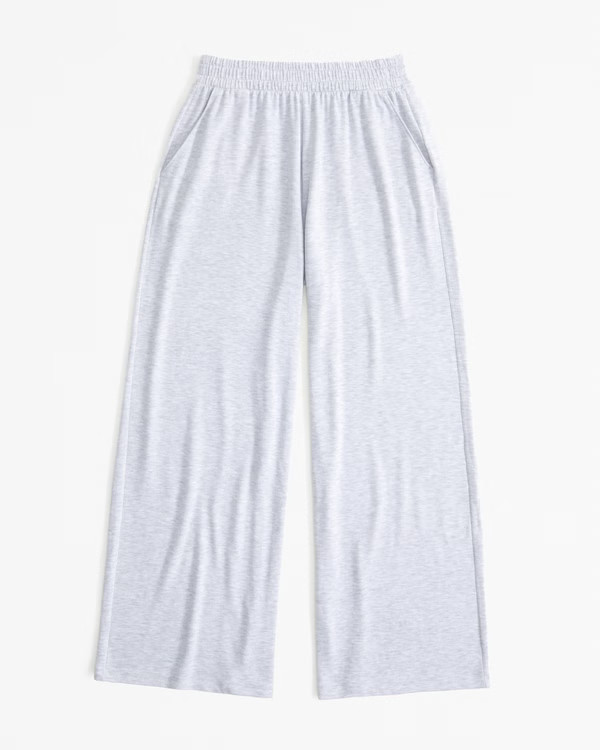 Women's Cozy Cloud Knit Wide Leg Pant | Women's Bottoms | Abercrombie.com | Abercrombie & Fitch (US)