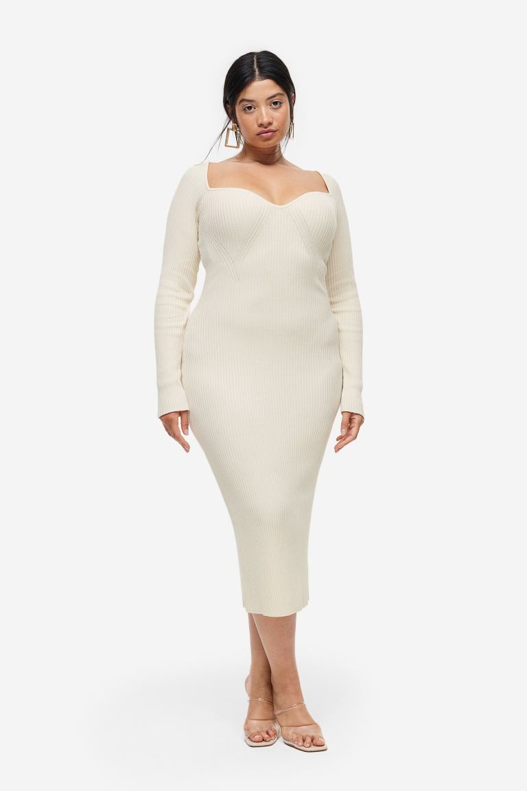 Rib-knit Dress - Light beige - Ladies | H&M US | H&M (US + CA)