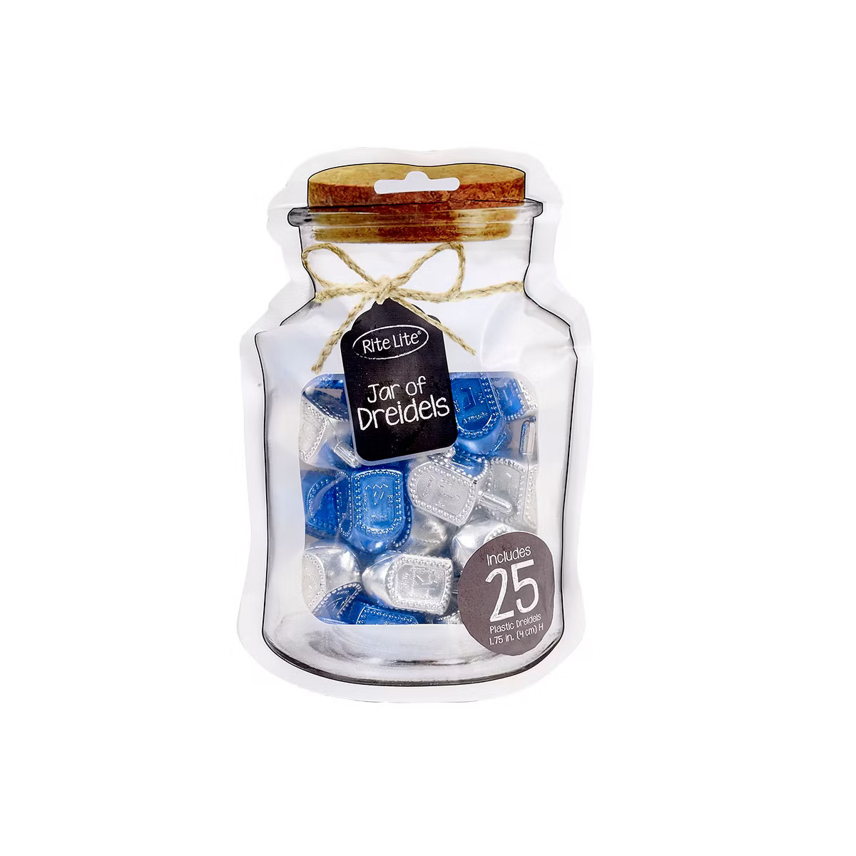 Rite Lite "Jar" of Dreidels, Spin the Dreidel Hanukkah Game with 25 Silver/Blue Pieces | Target