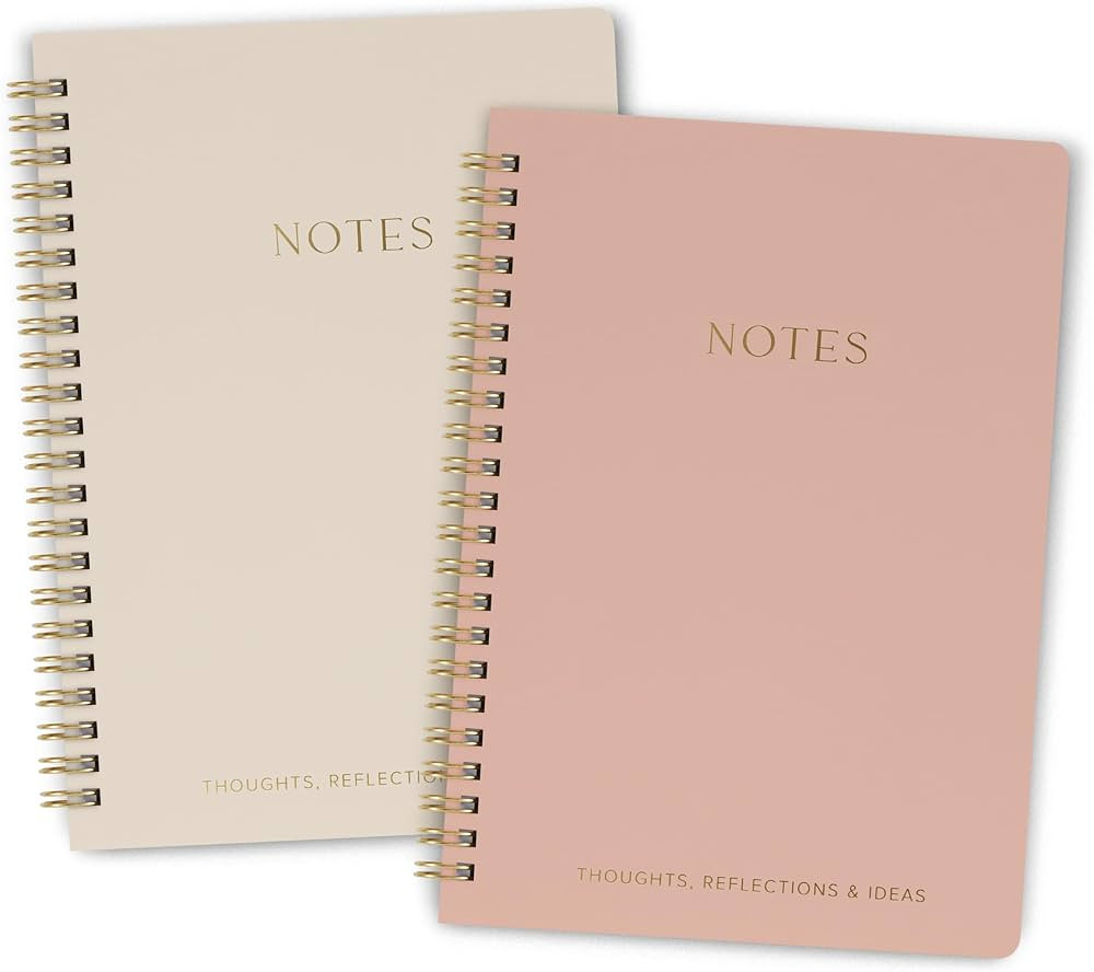 Aesthetic Spiral Notebook Set of 2 For Women and Men - Cute College Ruled 8x6 Bible Study Journal... | Amazon (US)