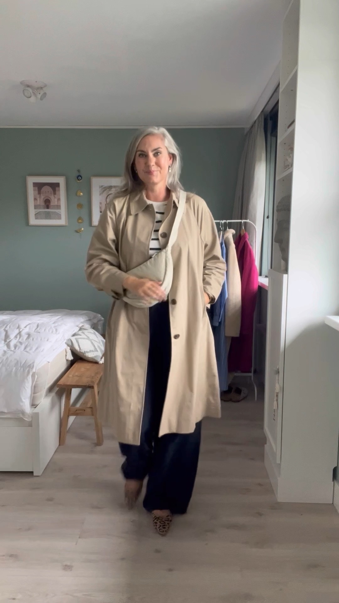 30 days of fall outfits 

Super comfortable wireless bra, striped long sleeve shirt (old), navy crepe trousers, leopard print sustainable ballet flats, Uniqlo trench coat, crossbody bag. 

#LTKmidsize #LTKSeasonal #LTKeurope