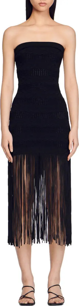 Maldives Crochet Fringe Strapless Dress | Nordstrom