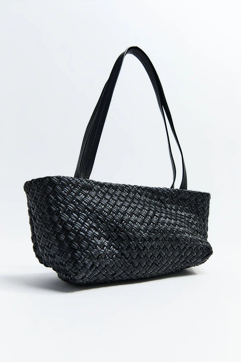 Petit Woven Trapeze Bag - Black | St. Agni (US, UK, EU)