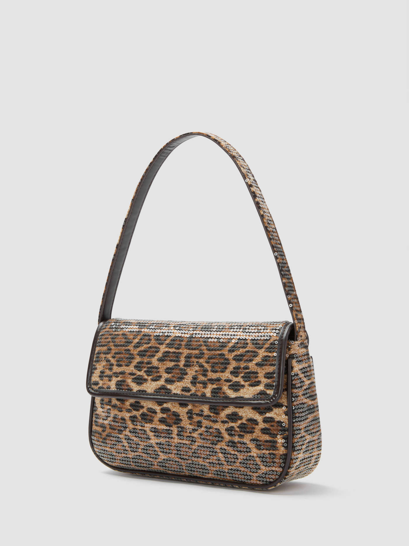 LEOPARD PRINT SEQUIN SHOULDER BAG | Cider