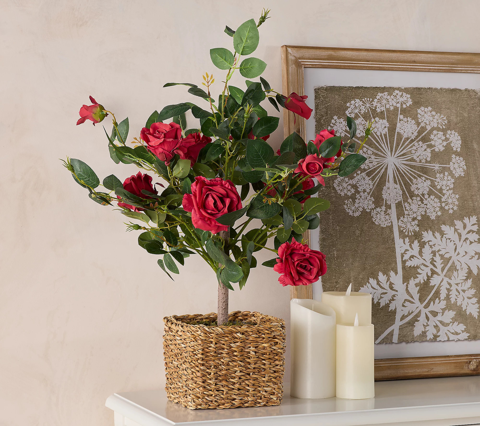 As Is Wicker Park 27"" Indoor/Outdoor FauxRose Bush with Pot | QVC