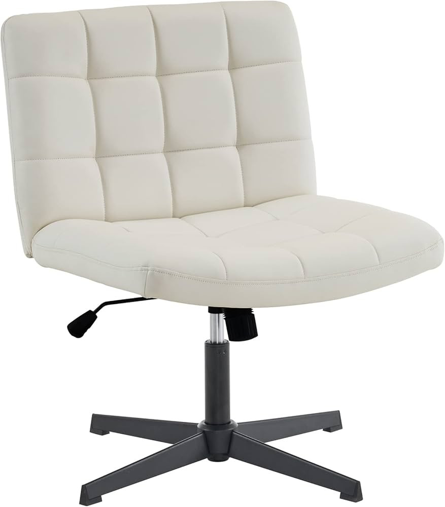 Furnimart Wide Armless Desk Chair No Wheels, Mid Back Swivel Criss Cross Chair for Home Office, H... | Amazon (US)
