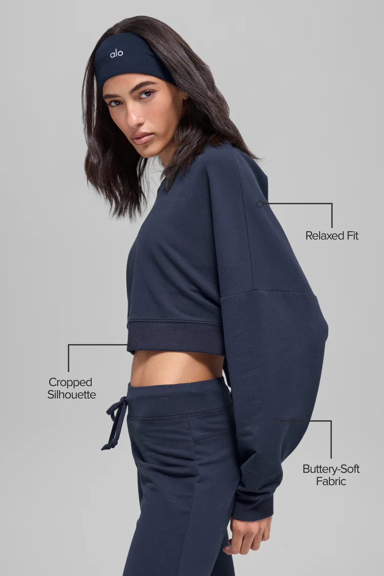 Cropped Sway Crew Neck Pullover | Alo Yoga