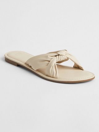 Faux-Leather Top-Knot Sandals | Gap Factory