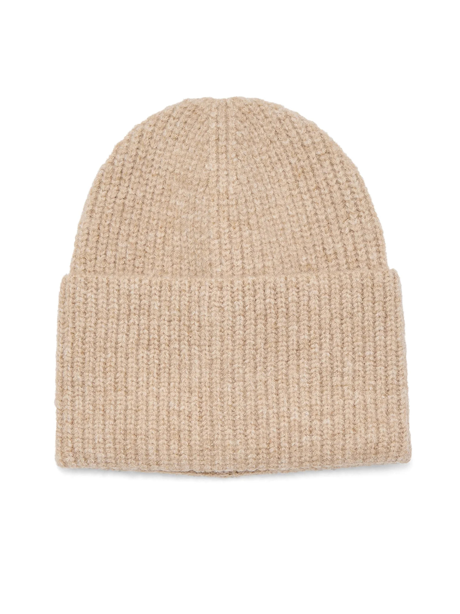 Time and Tru Women's Wide Cuff Beanie Hat, One Size, Light Tan | Walmart (US)