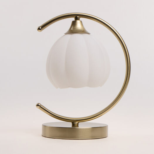 Gold Pearl Shaped Rechargeable LED Lamp 28x20cm | TK Maxx