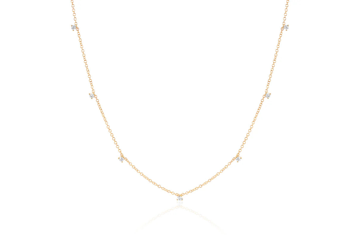 7 Prong Set Diamond Necklace | EF Collection