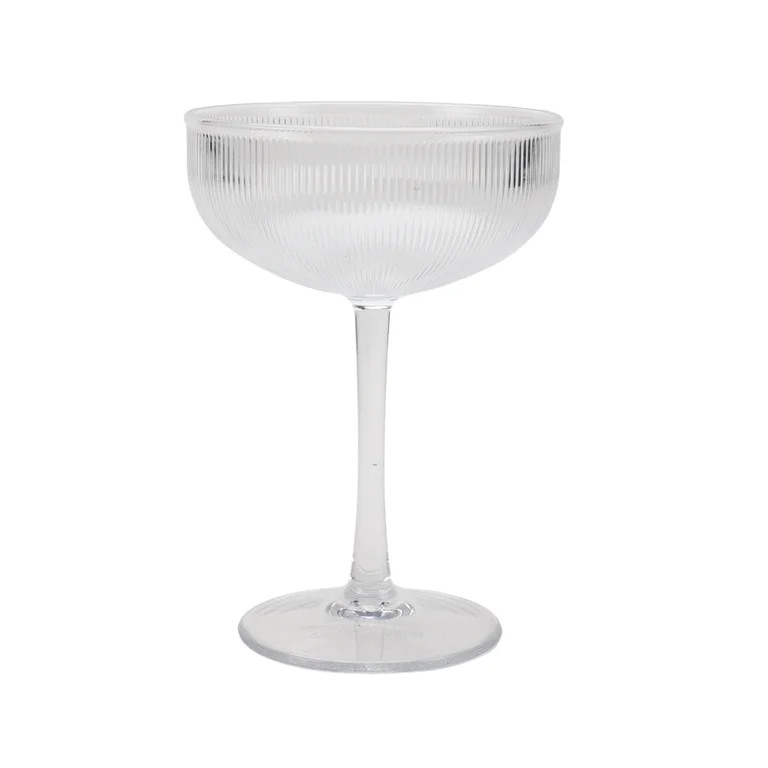 Better Homes and Gardens 11-Ounce Clear Ribbed Tritan Coupe Glass | Walmart (US)