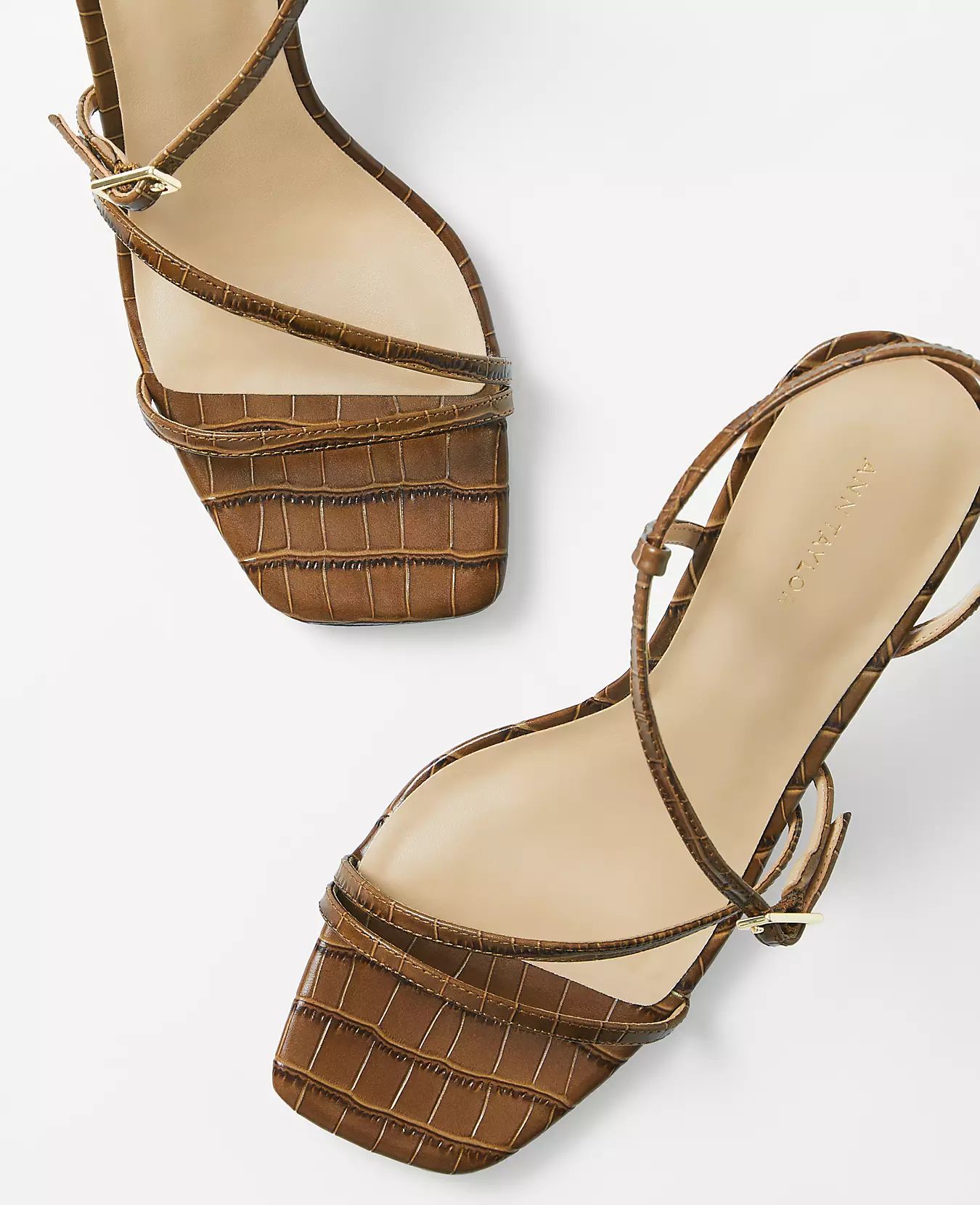 Embossed Strappy Heeled Sandals | Ann Taylor | Ann Taylor (US)