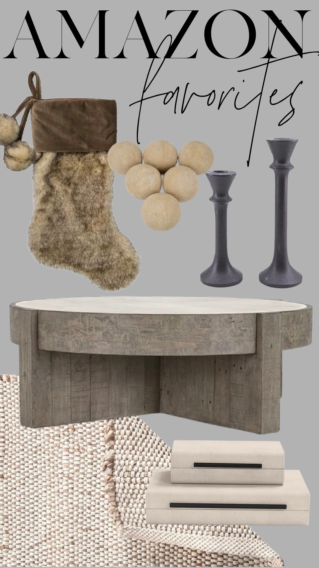 Amazon favorites that bring texture and warmth to any space — neutral tones, cozy details, and timeless pieces that look high-end without the price tag. From faux fur stockings and sculptural candlesticks to layered rugs and decorative boxes, these finds blend seamlessly into a modern, organic home. Shop everything shown below.

#LTKHome #LTKHoliday #LTKSeasonal
