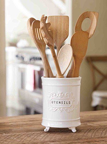 Mud Pie Circa Utensil Holder, White | Amazon (US)