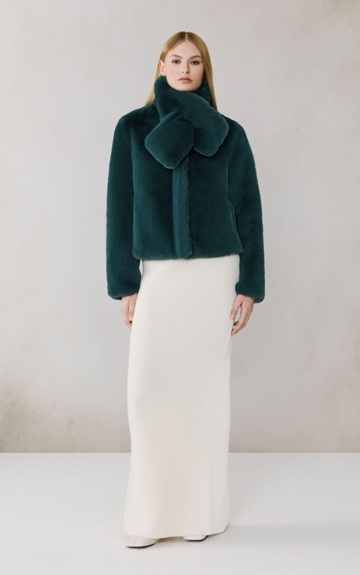 Soia & Kyo Women's Kendell Boxy Jacket With Scarf - Midnight forest | Macy's