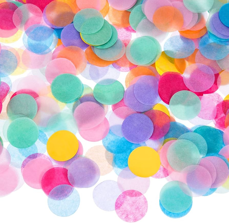 Outus 1 Inch Multicolor Round Tissue Confetti, 10000 Pieces | Amazon (US)