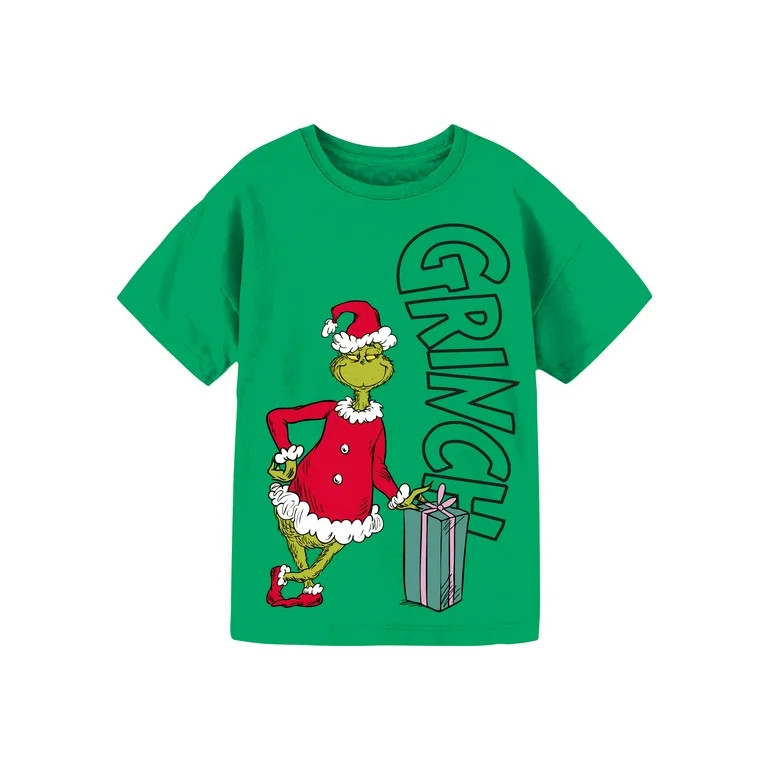 Dr. Seuss' The Grinch Girls Graphic Crew Neck Short Sleeve T-Shirt, Sizes 4-16 | Walmart (US)