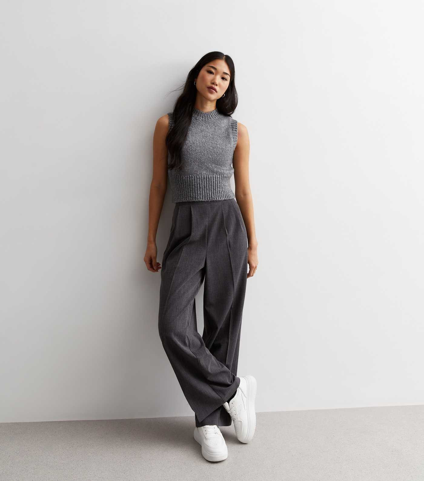 Grey Knit Crop Vest | New Look | New Look (UK)