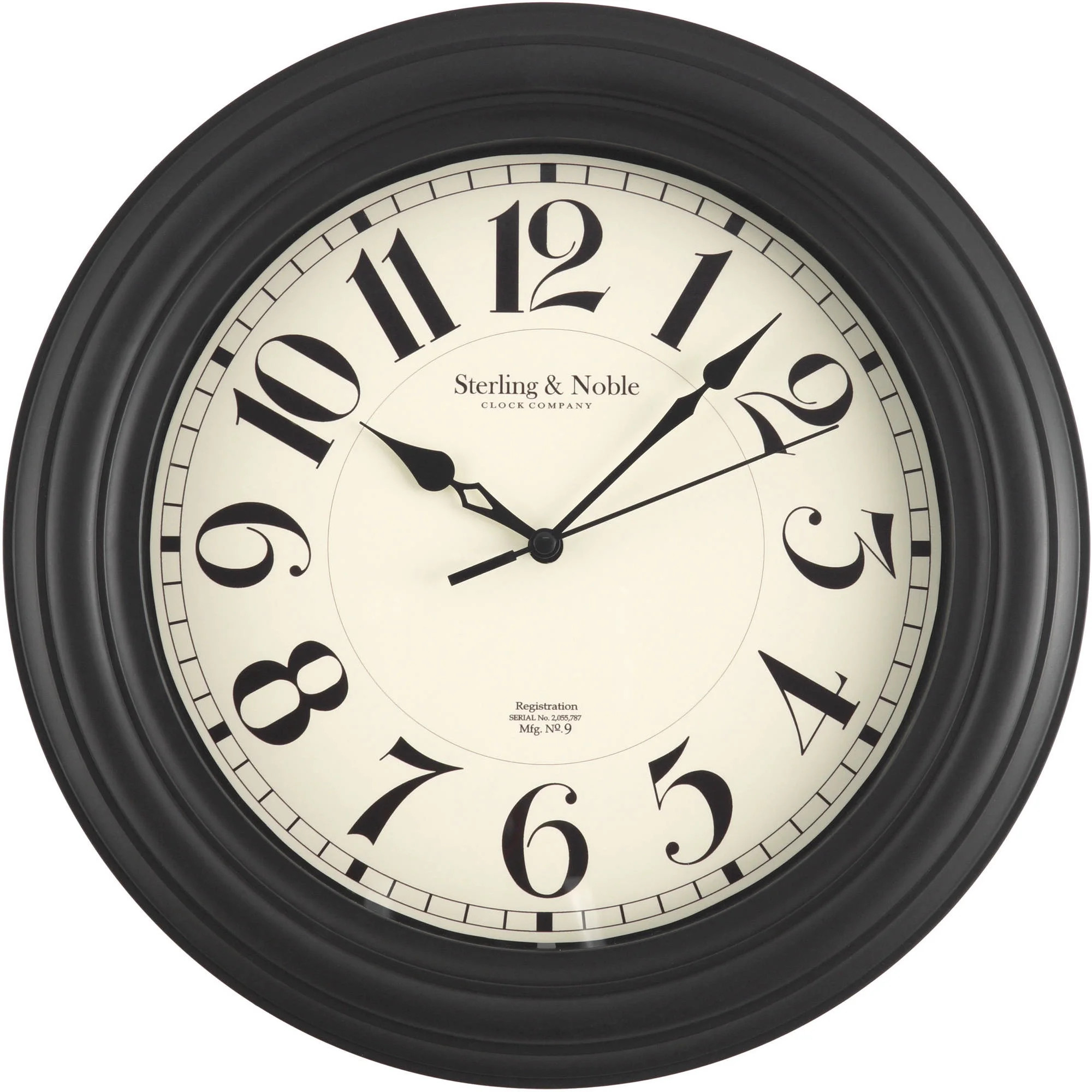 Mainstays Indoor Round 11.5" Black Traditional Analog Wall Clock with Arabic Numbers | Walmart (US)
