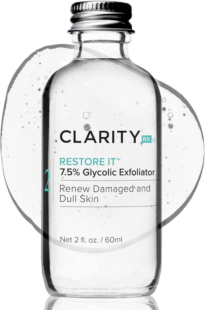 ClarityRx Restore It 7.5% Glycolic Acid Face Serum, Plant Based Exfoliating Treatment, Paraben Fr... | Amazon (US)