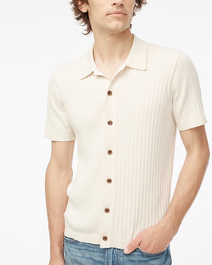 Ribbed button-down sweater-polo | J.Crew Factory