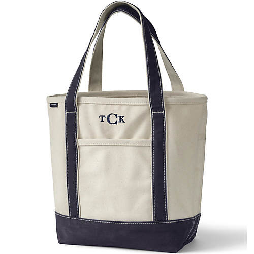 Medium Natural Open Top Canvas Tote Bag | Lands' End (US)