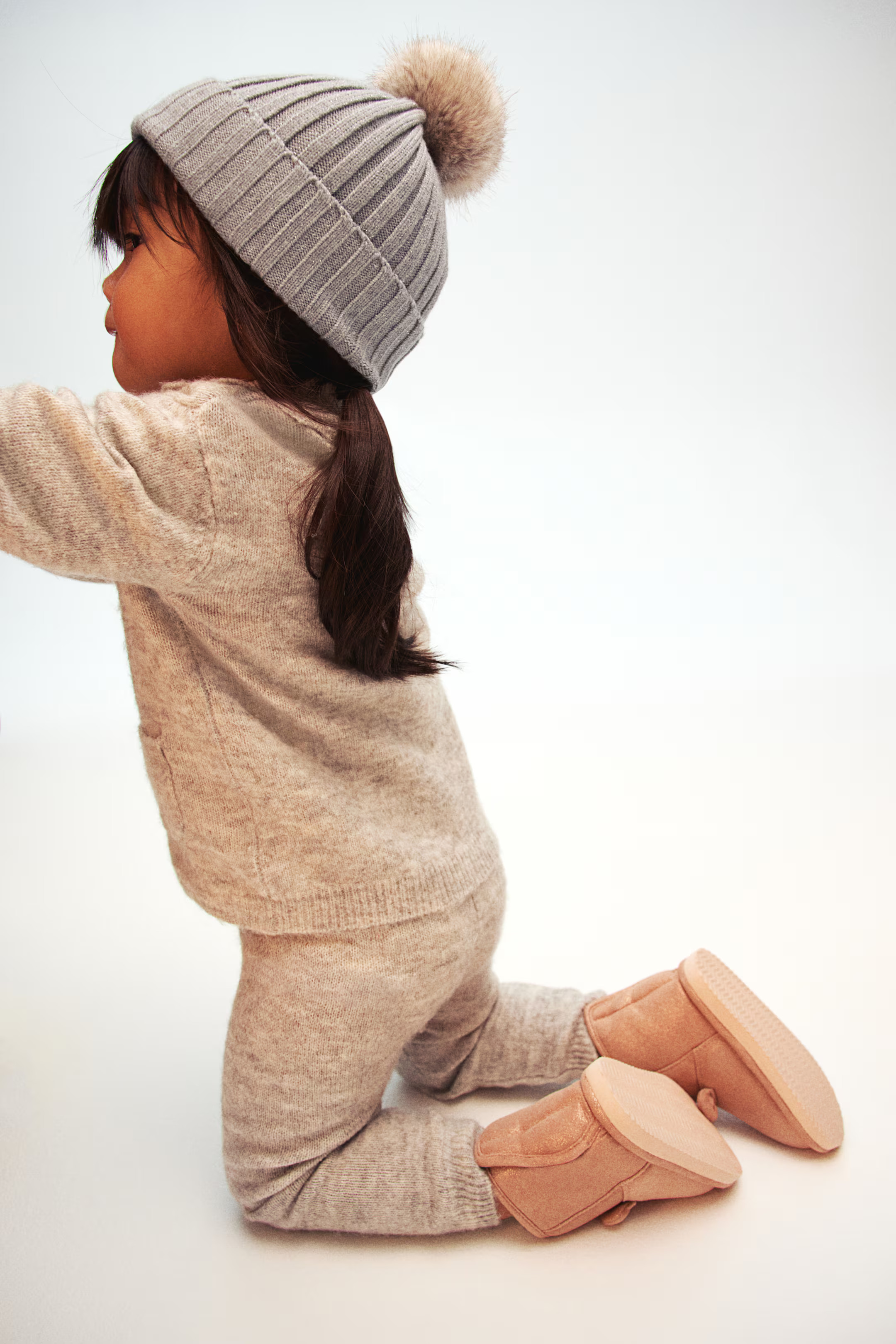 Rib-knit Pompom Hat - Cream - Kids | H&M US | H&M (US + CA)