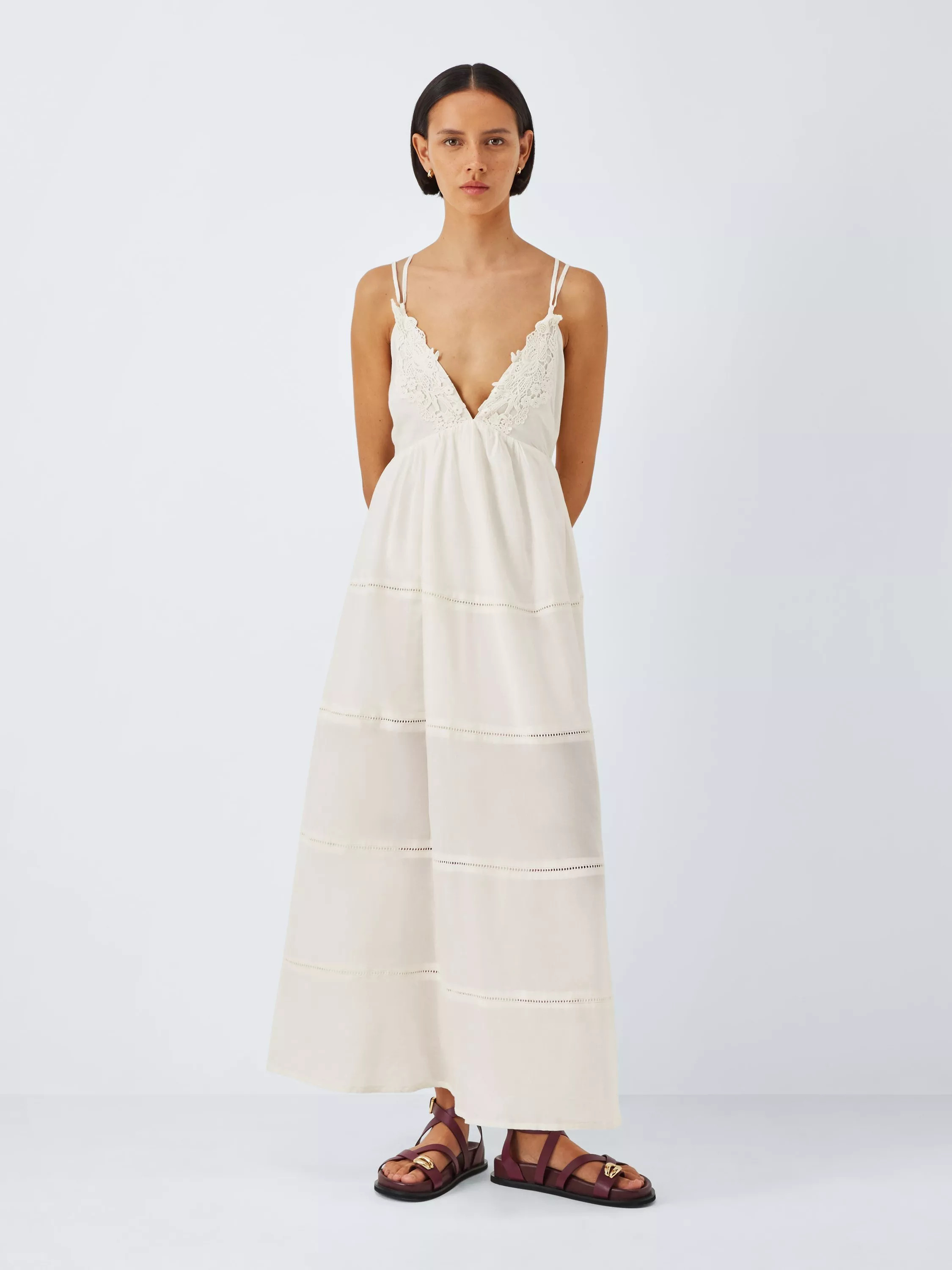 AND/ORMilos Maxi Beach Dress, Ivory | John Lewis (UK)