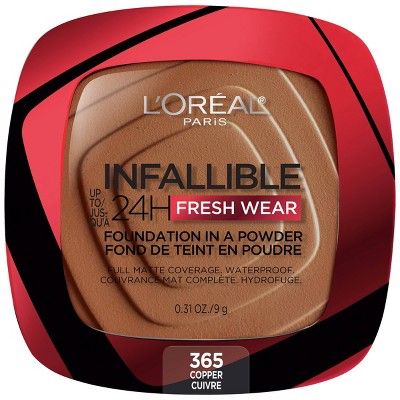 L'Oreal Paris Infallible Up to 24H Fresh Wear Foundation in a Powder - 365 Copper - 0.31oz | Target