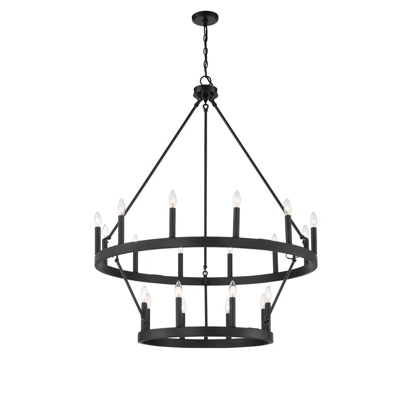 Finchley 20 - Light Dimmable Wagon Wheel Chandelier | Wayfair North America