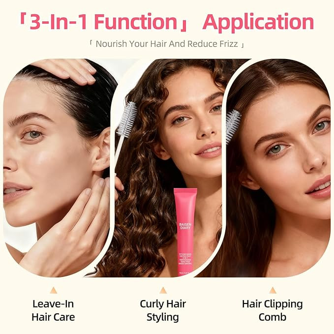 Hair Cactus Fruit 3-in-1 Hair Styling Cream & Flyaway Taming Wand – Sleek Finish, Frizz Control... | Amazon (US)