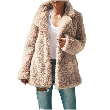 Sherpa Jacket Women With Hoodie Winter Fleece Warm Long Sleeve Sweater Casual Lightweight Comfy Hood | Walmart (US)