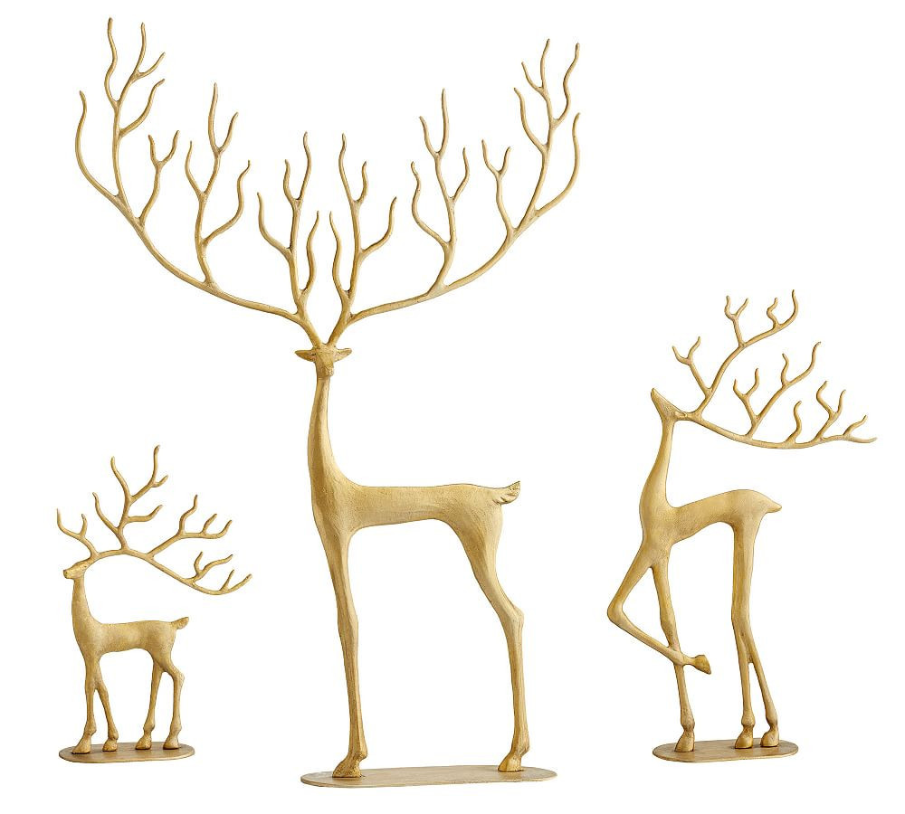 Brass Merry Reindeers, Set of 3 | Pottery Barn (US)