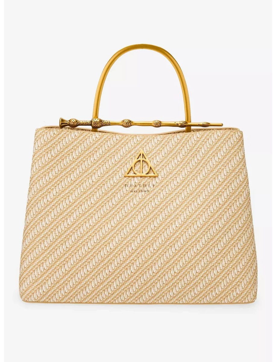 Loungefly Harry Potter Deathly Hallows Elder Wand Raffia Texture Brown Handbag | eBay US