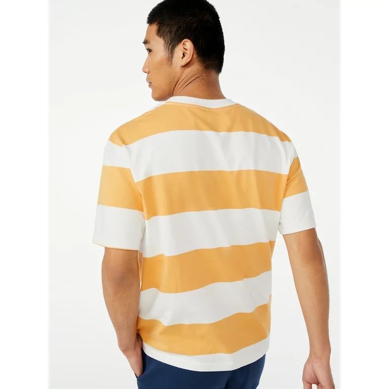Free Assembly Men's Oversized Wide Stripe Pocket T-Shirt | Walmart (US)