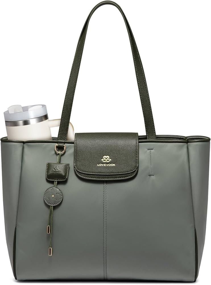 LOVEVOOK Laptop Tote Bag for Women,Nylon Work Totes with 15.6 Inch Laptop Compartments, Lightweig... | Amazon (US)
