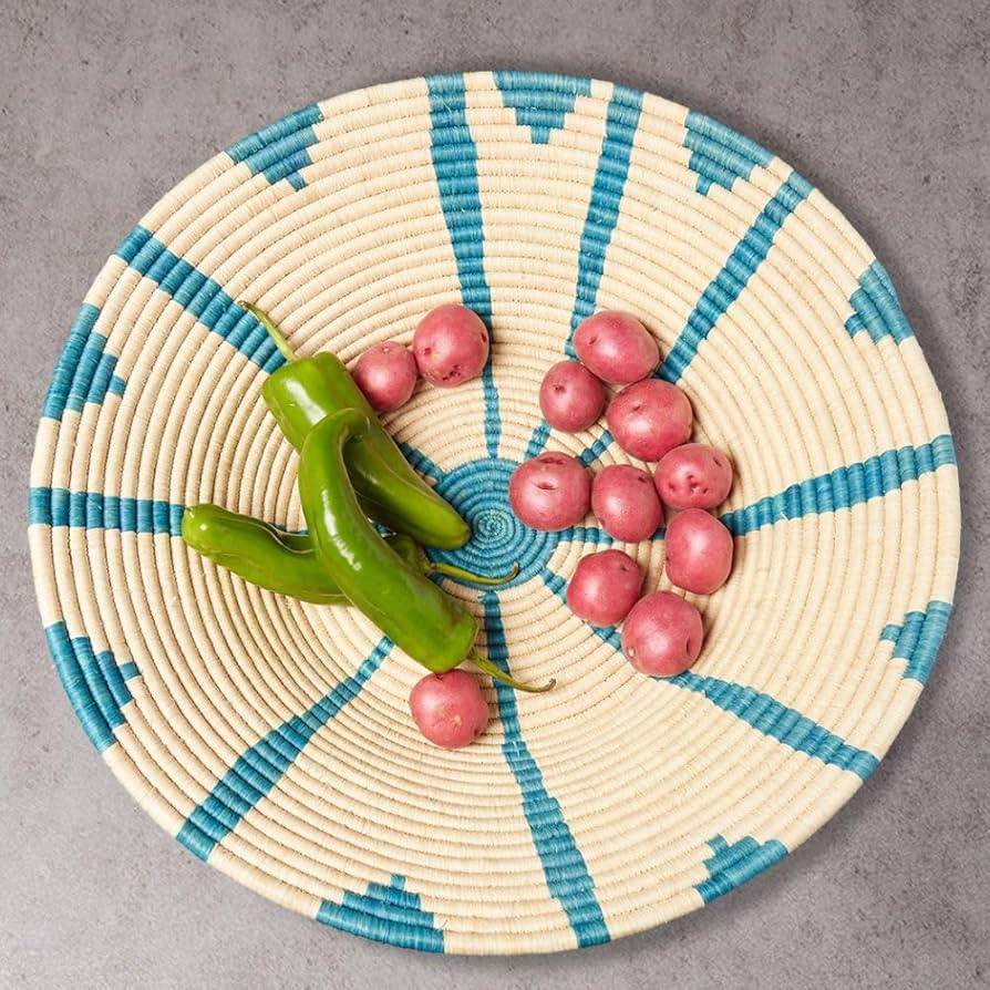 Colorful Woven Decorative Bowls - Hold Fruits, Bread, Snacks, Keys, Wallet, Kitchen Countertop, E... | Amazon (US)