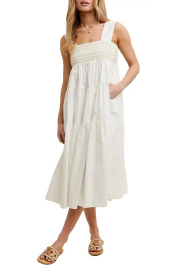 WISHLIST Tiered Maxi Dress in White/Taupe at Nordstrom Rack, Size Medium | Nordstrom Rack