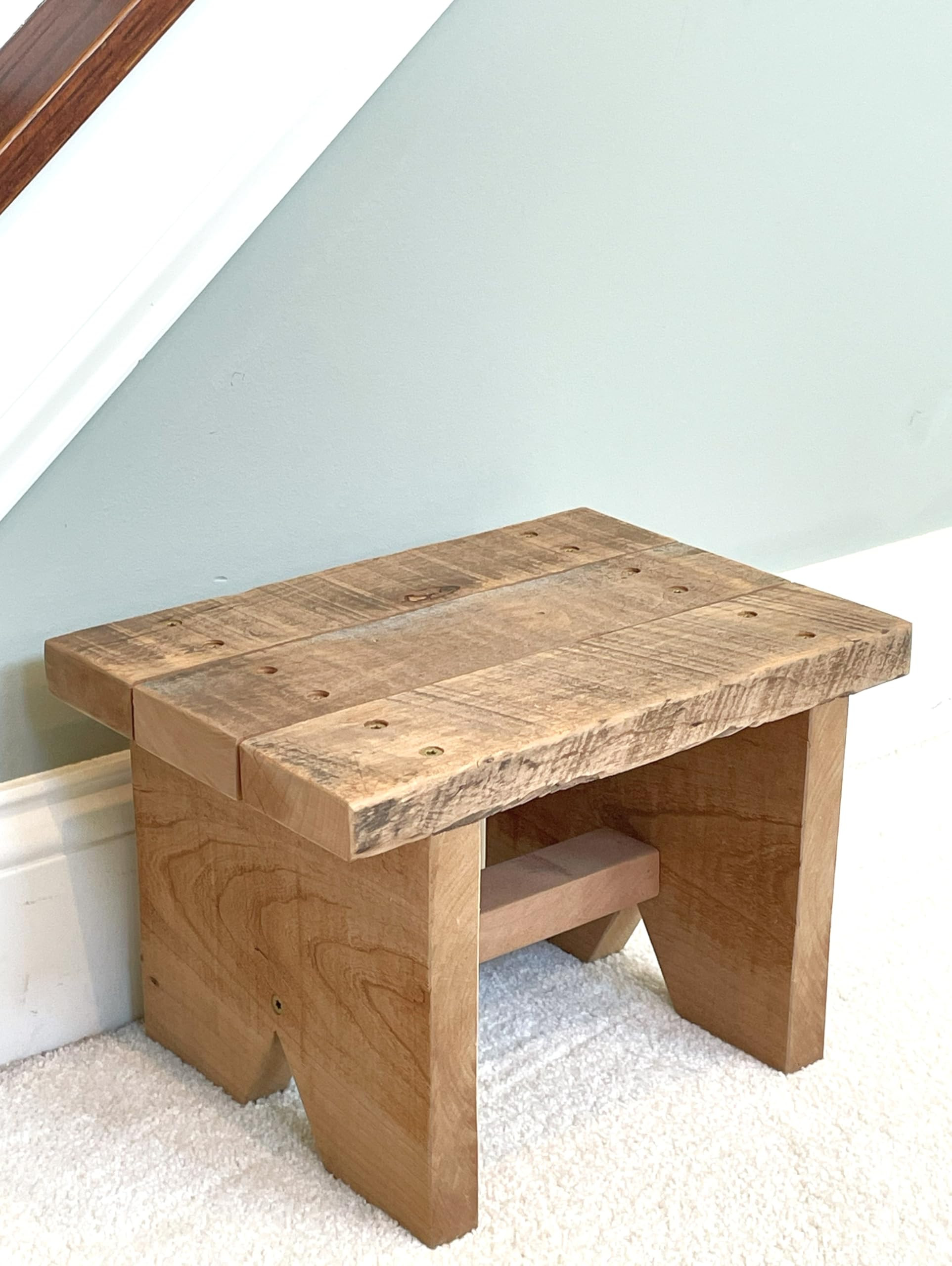 Classic Amish Reclaimed Wood Stool. Natural, Rustic, Solid. Versatile Home Decor Piece. Handmade ... | Amazon (US)