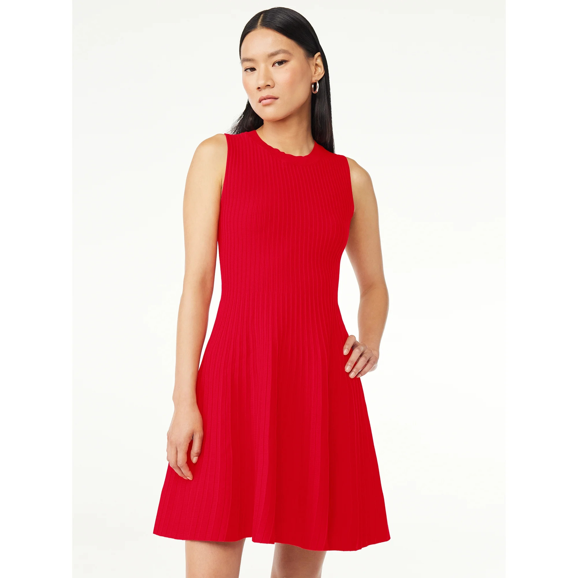 Scoop Women's Striped Mini Sweater Dress, Sizes XS-XXL | Walmart (US)