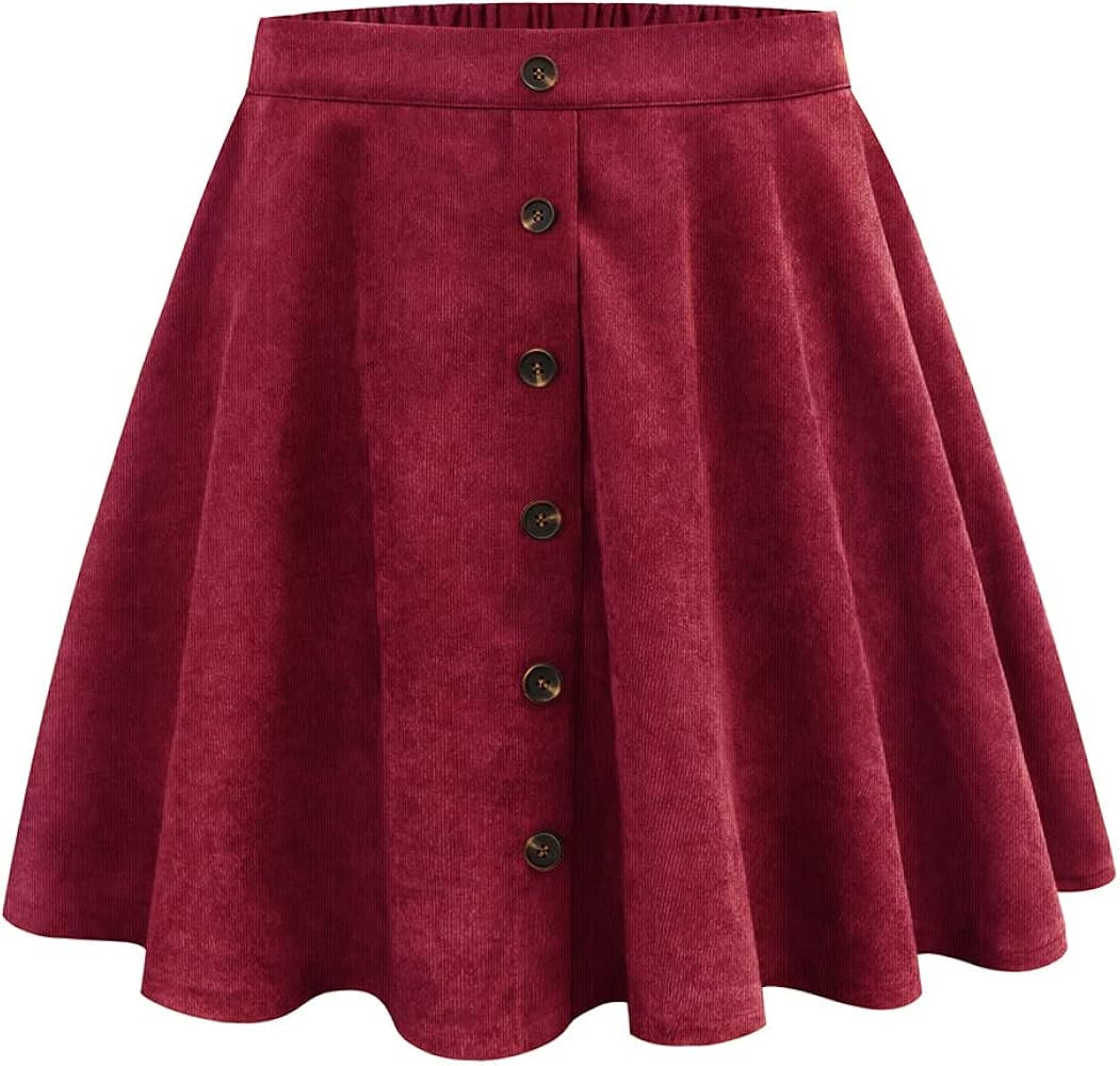 RITERA Plus Size Basic Versatile Stretchy Elastic Waist Flared Casual Mini Skater Skirt/Pleated P... | Amazon (US)