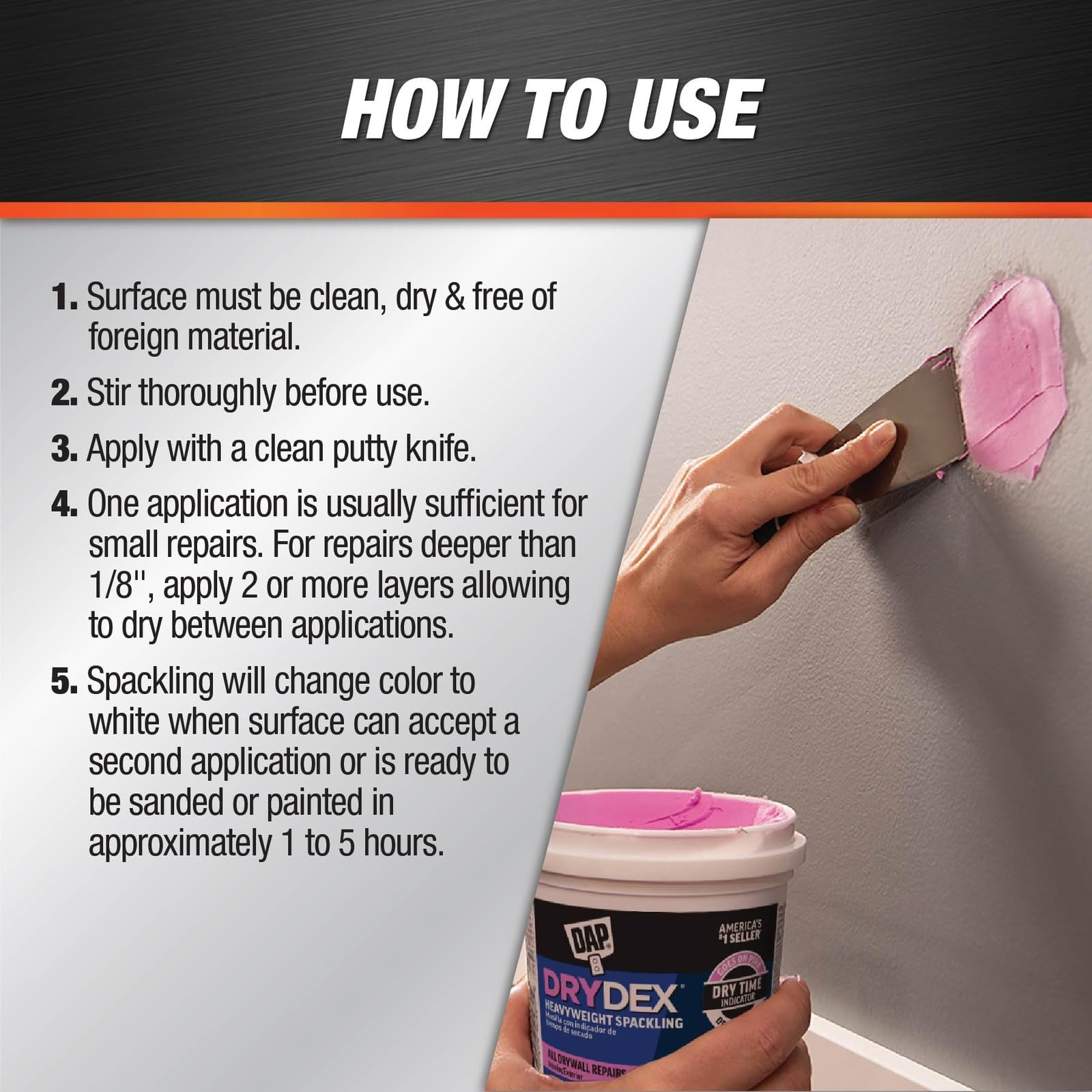 1 qt Dap 12330 DryDex Interior/Exterior Spackling, White | Amazon (US)