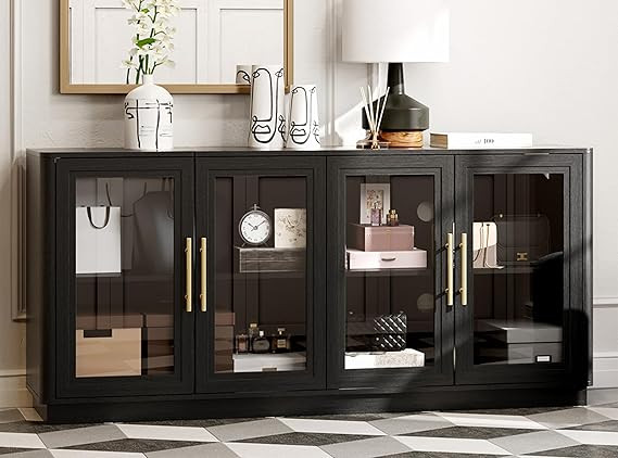 Buffet Cabinet with Storage,63" Large Sideboard Buffet Cabinet,Modern Sideboard Kitchen Cabinet w... | Amazon (US)