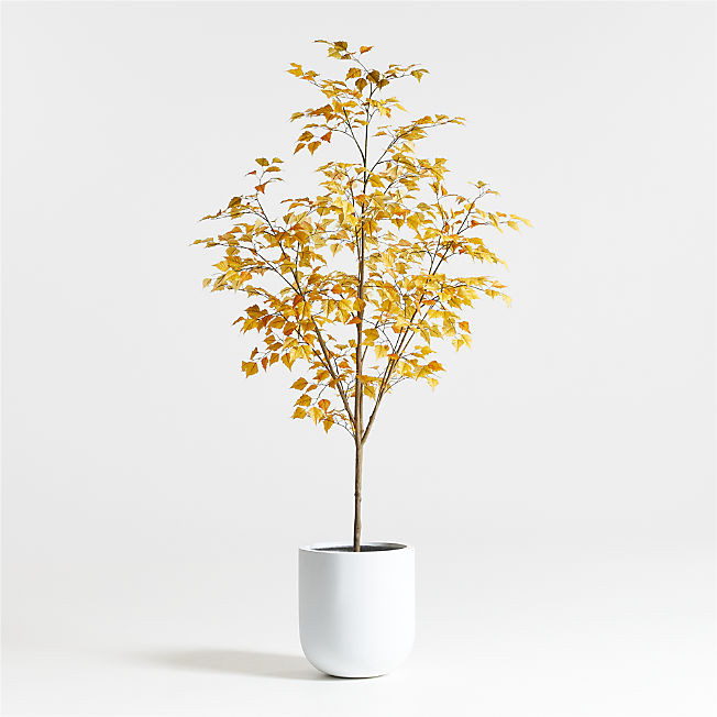Potted Golden Leaf Artificial Fall Tree 7' + Reviews | Crate & Barrel | Crate & Barrel