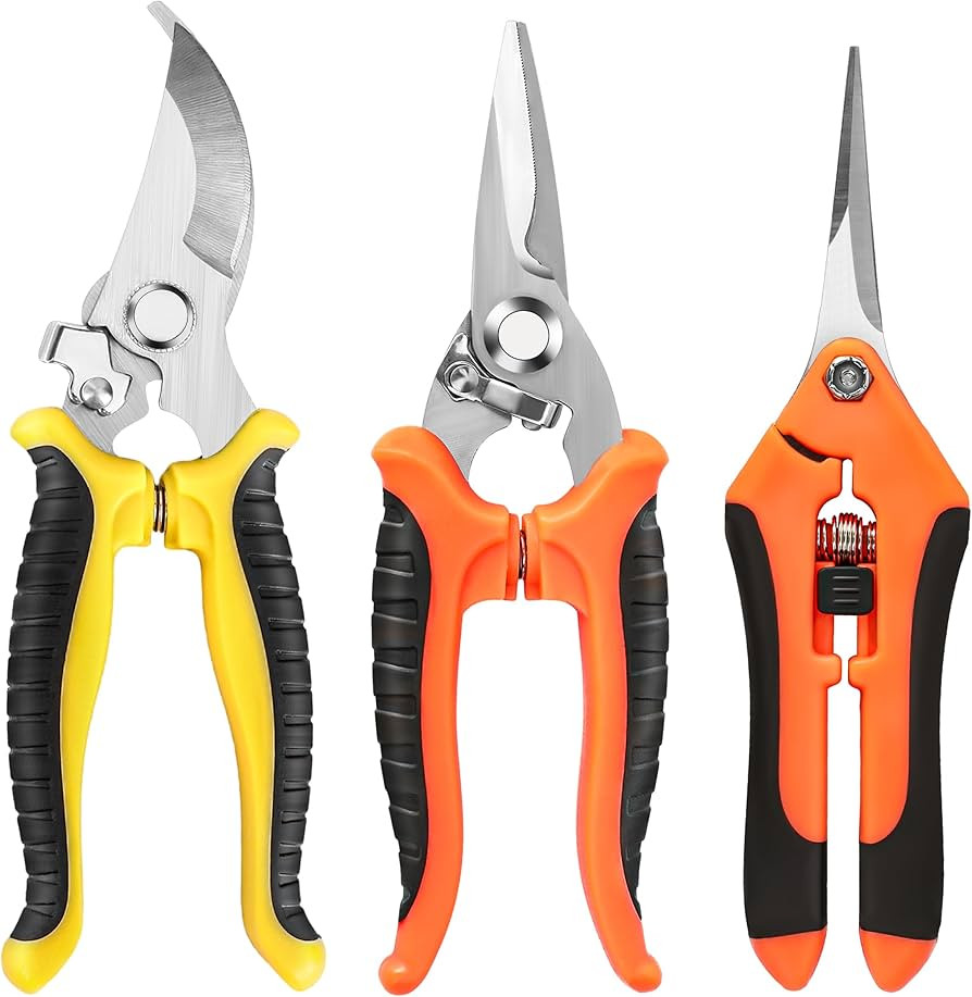 3 Pack Garden Pruning Shears, Stainless Steel Garden Shears, Gardening Shears, Gardening Scissors... | Amazon (US)