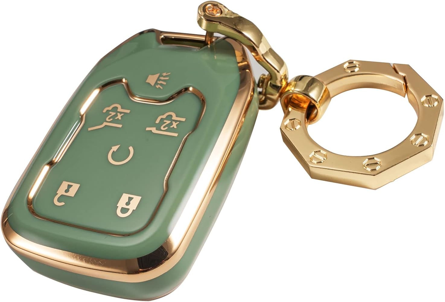 for GMC Key Fob Cover Car Key Case Shell with Fashion Keychain fit Acadia Terrain Yukon Chevrolet... | Amazon (US)