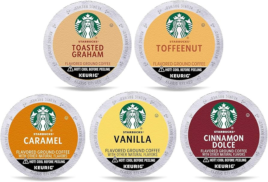 Starbucks K-Cup Coffee Pods, Naturally Flavored Coffee Variety Pack for Keurig Brewers, 100% Arab... | Amazon (US)