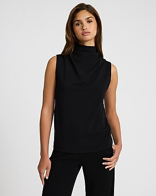Skimming Draped Mock Neck Tank | Express