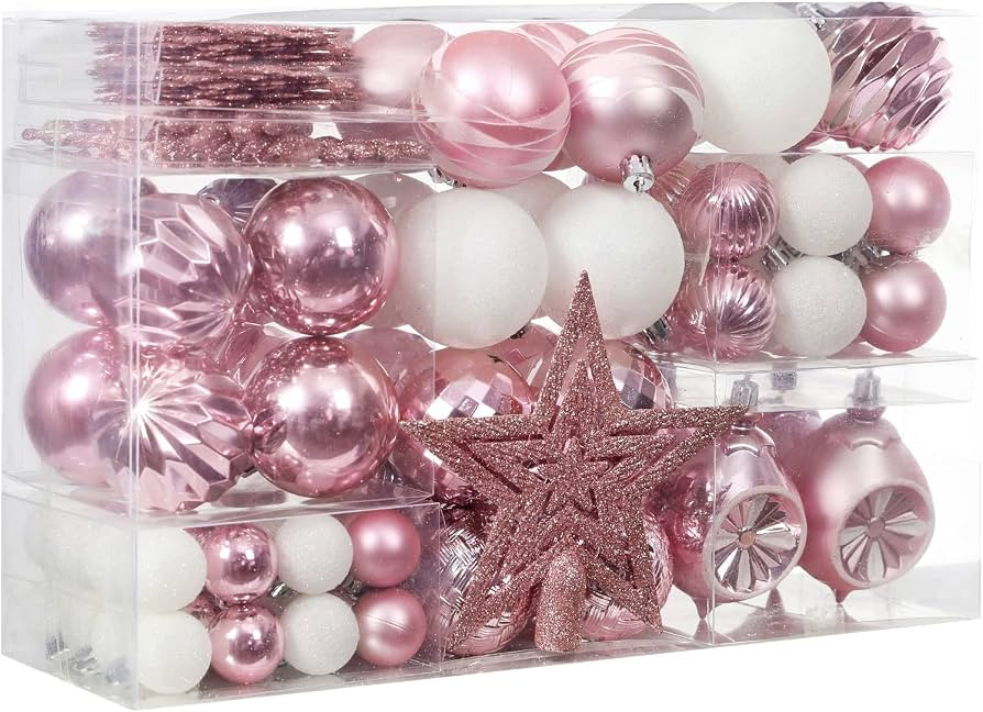 XmasExp 99-Pack Christmas Ball Ornaments Assorted Shatterproof Christmas Ball Set with Reusable H... | Amazon (US)